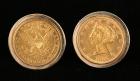 Pair of US $5.00 Gold Coin, 14K Yellow Gold Cufflinks