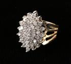 Lady's Diamond, 10K Yellow Gold Cluster Ring