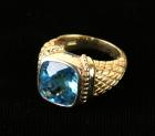 Lady's Blue Topaz, 18K Yellow Gold Ring