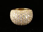 Lady's Diamond, 18K Yellow Gold Pave Dome Ring