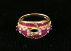 Lady's Ruby, Diamond, 14K Yellow Gold Semi Mounting