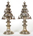 Pair of Magnificent Large Silver Rimonim (Torah Finials), Vienna, Austria, c. 1864-90