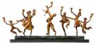 Joyous, Celebratory Bronze and Marble Menorah