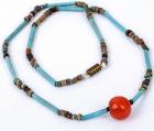 Ancient Egyptian Faience Mummy Bead Necklace, Late Period, ca. 747-40 BC