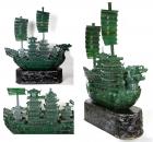 Magnificent Carved Jade Dragon Boat