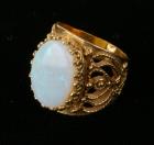 Lady's Opal, High Karat Yellow Gold Ring