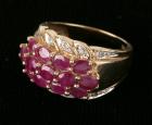 Lady's Ruby, Diamond, 10K Yellow Gold Ring