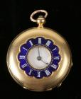 Antique Henry Capt Geneve, Enamel, 18K Yellow Gold Hunting Case Pocket Watch