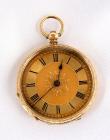 English 18K Yellow Gold Open Face Pocket Watch