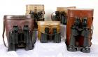 Collection of 5 Vintage Military Binoculars From France and Russia