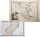 2 Vintage Antique Maps of the Southern United States, Late 1700s