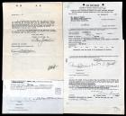 4 Vintage Signed Contracts by Louis B. Mayer, Maureen O'Sullivan, Frederic March and Donald O'Connor