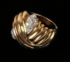 Lady's Modern Design Diamond, 14K Yellow Gold Ring