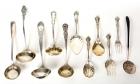 11 Fine Large Sterling Silver Ladles and Serving Pieces