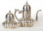 Lovely 20th Century Russian Silver Teapot and Caddy