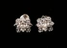 Diamond, 14K White Gold Floral Design Earrings