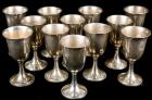 12 Sterling Silver Wine Goblets by S.Kirk & Sons