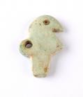 Egyptian Turquoise Falcon Amulet, Naqada II- First Dynasty, ca. 3200-2890 BC