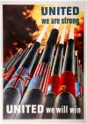 Vintage World War II "United We Are Strong" Propaganda Poster