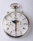 Berney Sterling Silver Chronograph Open Face Pocket Watch