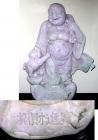 Magnificent Lavender and Apple Green Jade Laughing Buddha