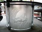 Magnificent 4 Panel Lalique Coffee Table, Three Lionesses