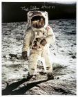 1980s Buzz Aldrin signed lunar surface NASA color lithos (x2)