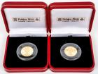 1999 Isle of man proof 1/5 Crown Apollo 11 gold coins (x2)