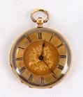 English 18K Yellow Gold Open Face Pocket Watch