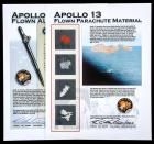 1970 Apollo 13 FLOWN parachute material & ink pen sample