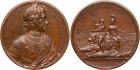 Peter I, 1689-1725, Medal. Copper. 39 mm. By Jean Dassier. On the Death of Peter I, 1725. Diakov 63.12 (R3), Reichel 154