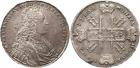 Peter II, 1727-1730, Rouble 1729. Moscow, Kadashevsky mint. 1728 portrait, no order on chest, hair ribbons on head, scal