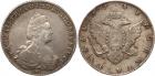 Catherine II, 1762-1796, Rouble 1787 CÐÁ-TI-ßA. 24.93 gm. Bit 244, Diakov 550 (R1), Sev 2249, Uzd 1170. Soft gray, pleas