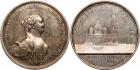 Catherine II, 1762-1796, Medal. Silver. 65 mm. 101.35 gm. By T. Ivanov. Laying of the Cornerstone of St. Isaac Cathedral