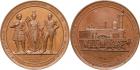 Nicholas I, 1825-1855, Medal. Bronze. 60 mm. By König and L. Held, produced by Loos. The First Russian Railway, 1837. Di