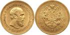 Alexander III, 1881-1894, 5 Roubles 1889 AÃ-AÃ. GOLD. Bit 34, Sev 536 (S), Fr 169. Weakly struck reverse.About extremel