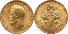 Nicholas II, 1894-1917, 10 Roubles 1904 AP. GOLD. Bit 12, Fr 179, Sev 582, Uzd 0347.About uncirculated