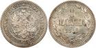 Alexander II, 1855-1881, Russo-Finnish Coins, 1 Markkaa 1866 S. Bit 626, Uzd 4672. Tiny reverse deposit. Good lustreChoi