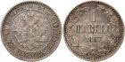 1 Markkaa 1867 S. Bit 627 (R), Uzd 4682. Rare, mintage: 852,000.Good extremely fine