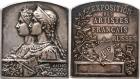 Nicholas II, 1894-1917, Award Plaque. Silver. 44.9 x 50.9 mm. By Félix Rasumny. Exhibition of French and Russian Artists