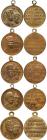 Imperial Russia, Medals, Lot of 5 Award Medals to Commemorate the House of Romanov Tercen­tenary, 1613-1913. Bronze. Ca