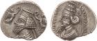 Parthian Kingdom. Phraatakes, with Queen Musa. Silver Drachm (3.75 g), 2 BC-AD 4/5
