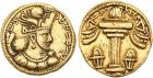 Sasanian Kingdom. Varhran (Bahram) IV. Gold Dinar (7.07 g), AD 388-399 VF