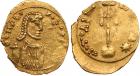 Philippicus (Bardanes). Gold Semissis (1.63 g), 711-713 VF