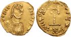 Philippicus (Bardanes). Gold Tremissis (1.12 g), 711-713 Choice VF