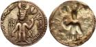 Alchon Huns. Adomano. Base Gold Dinar (6.95 g), mid-late 5th century VF