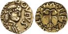 Merovingians. Paris. Gold Tremissis (1.14 g), ca. 584-639 Choice VF