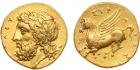 Sicily, Syracuse, Timoleon and the Third Democracy (344-317 BC). Gold 30 Litrai, 2.21g, 9h. Struck 344-337 BC. [IEY?]