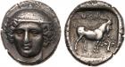 Thrace, Ainos (c.398/7-396/5 BC). Silver Tetradrachm, 14.86g, 12h. Head of Hermes facing, inclined slightly to left, we