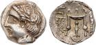 Paeonia, Pelagia (c.300-280 BC). Silver Tetradrachm, 12.07g, 5h. Laureate head of Apollo facing left. Rev. ?E?? (retrog